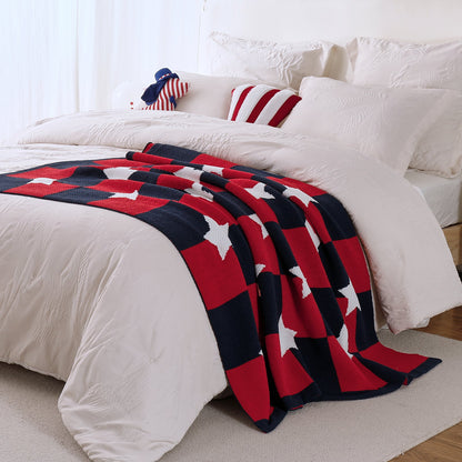 Independent Day Chenille Knit Throw Blanket