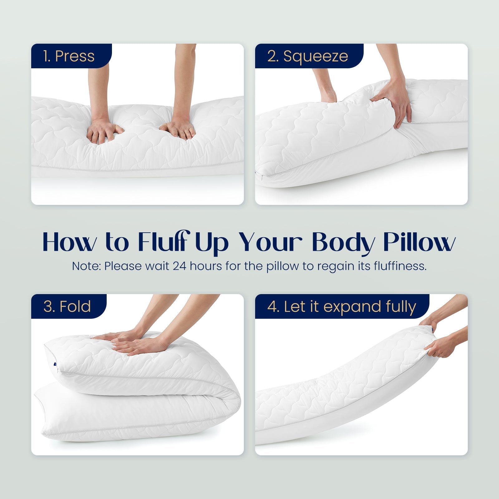 Ways to fluff up body pillow. #color_Off White