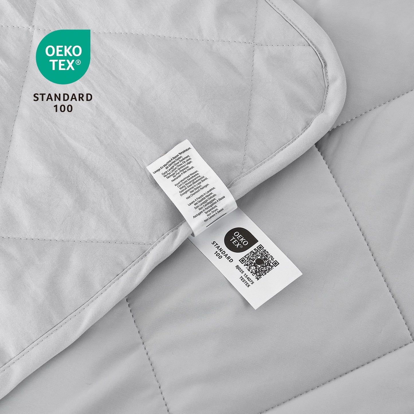Cooling blanket with Oeko-Tex certification for safe materials #Color_Cool Grey
