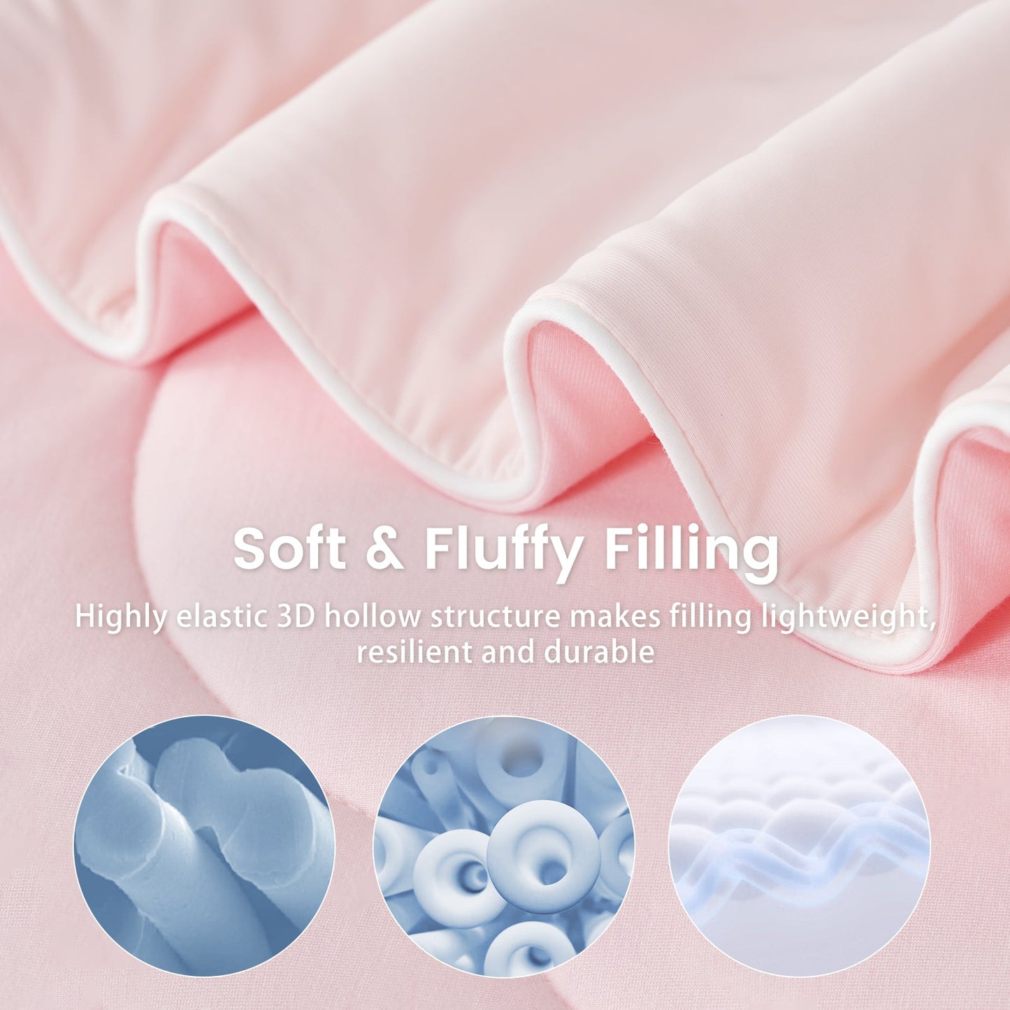 Close up of cooling fabric and soft fluffy filling.#color_Pink