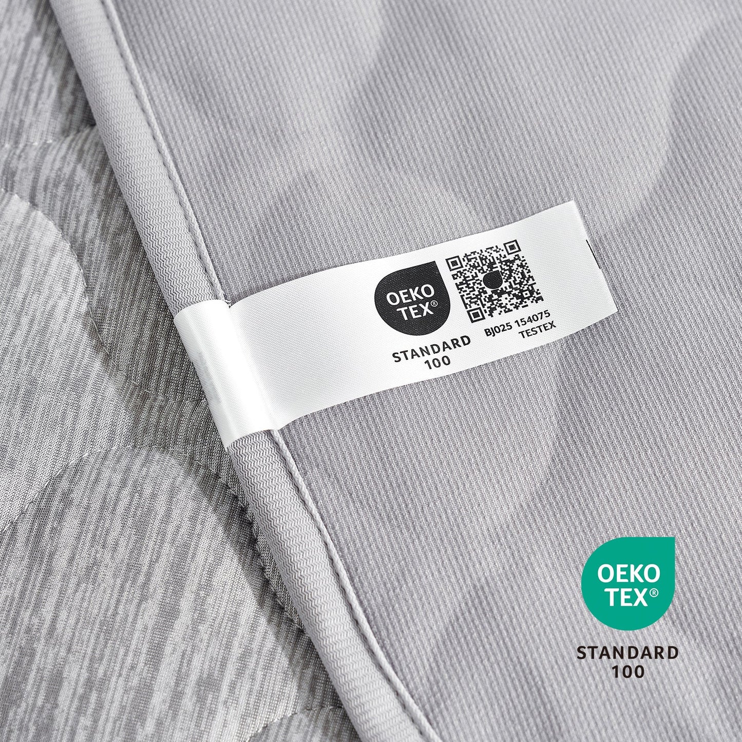 Close up of OEKO-TEX certified fabric, pet friendly and non-toxic textile for dog and cat safe home#color_Light Grey