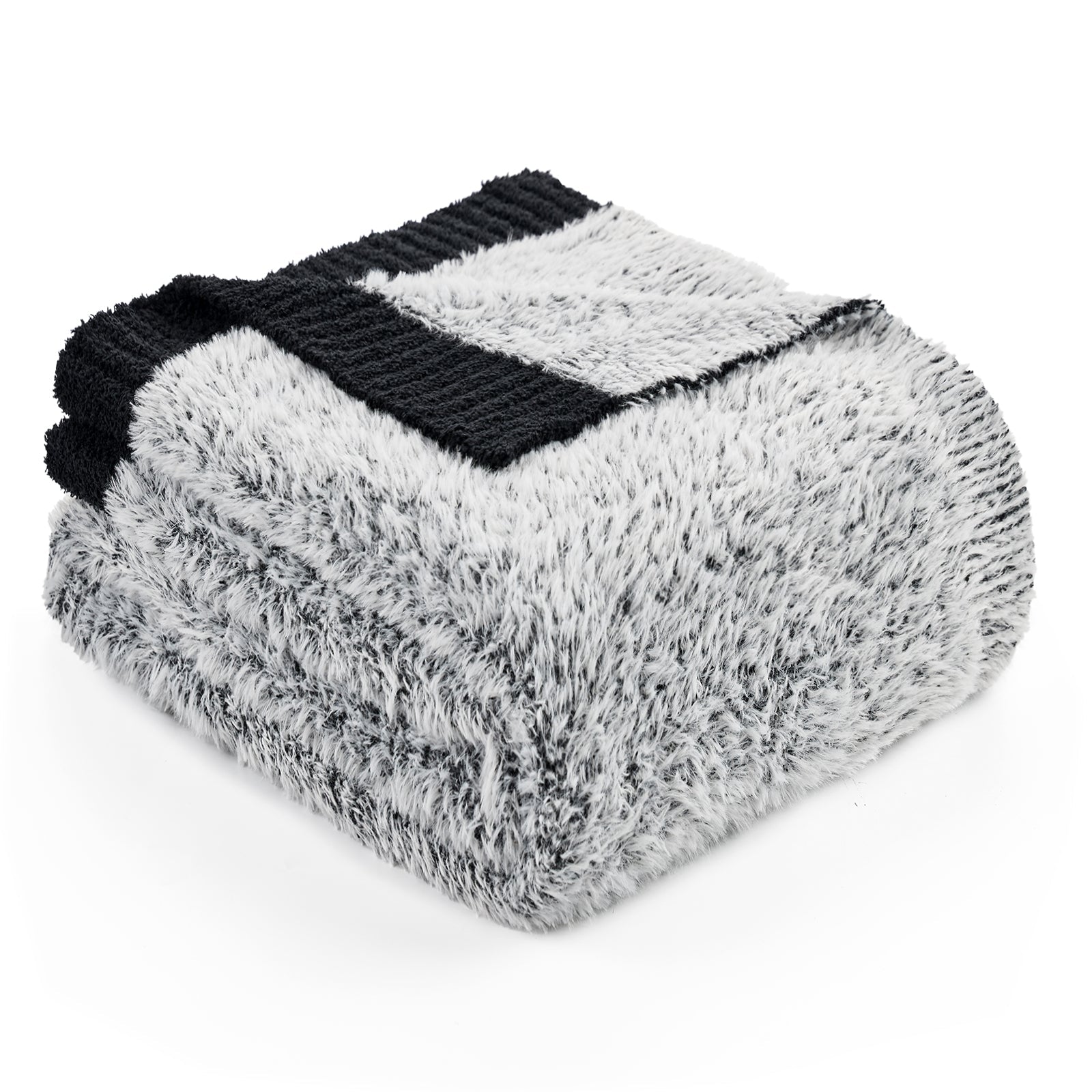 Black textured blanket on a white background #color_Black