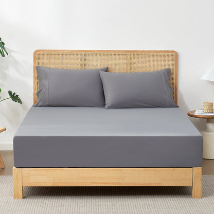 Cooling Fitted Sheet with Pillowcases Set - Cool Blue