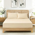 Khaki Cozy Bliss sheet set in front view.#color_Khaki