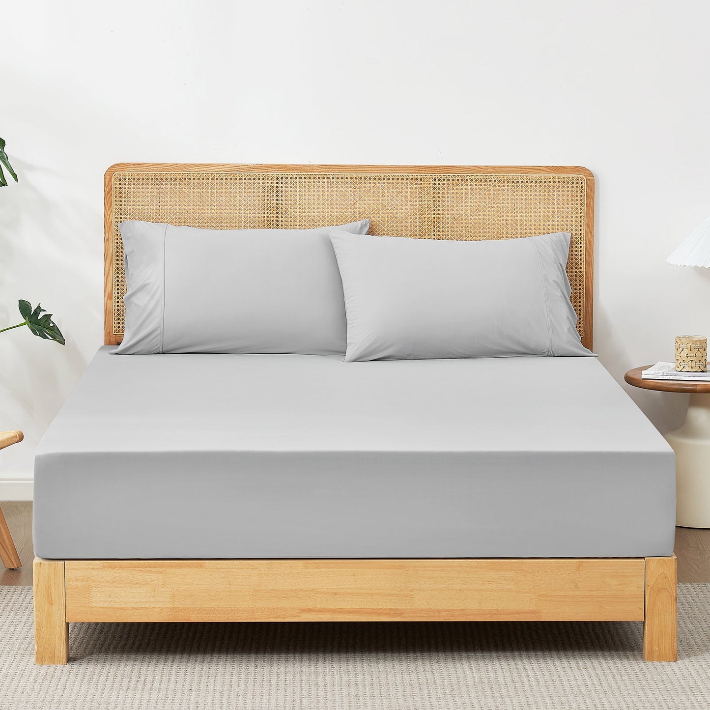 Cooling Fitted Sheet with Pillowcases Set - Khaki
