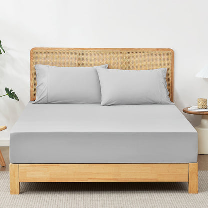 Cooling Fitted Sheet with Pillowcases Set - Cool Blue