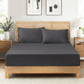 Charcoal gray Cozy Bliss sheet set in front view.#color_Charcoal Grey