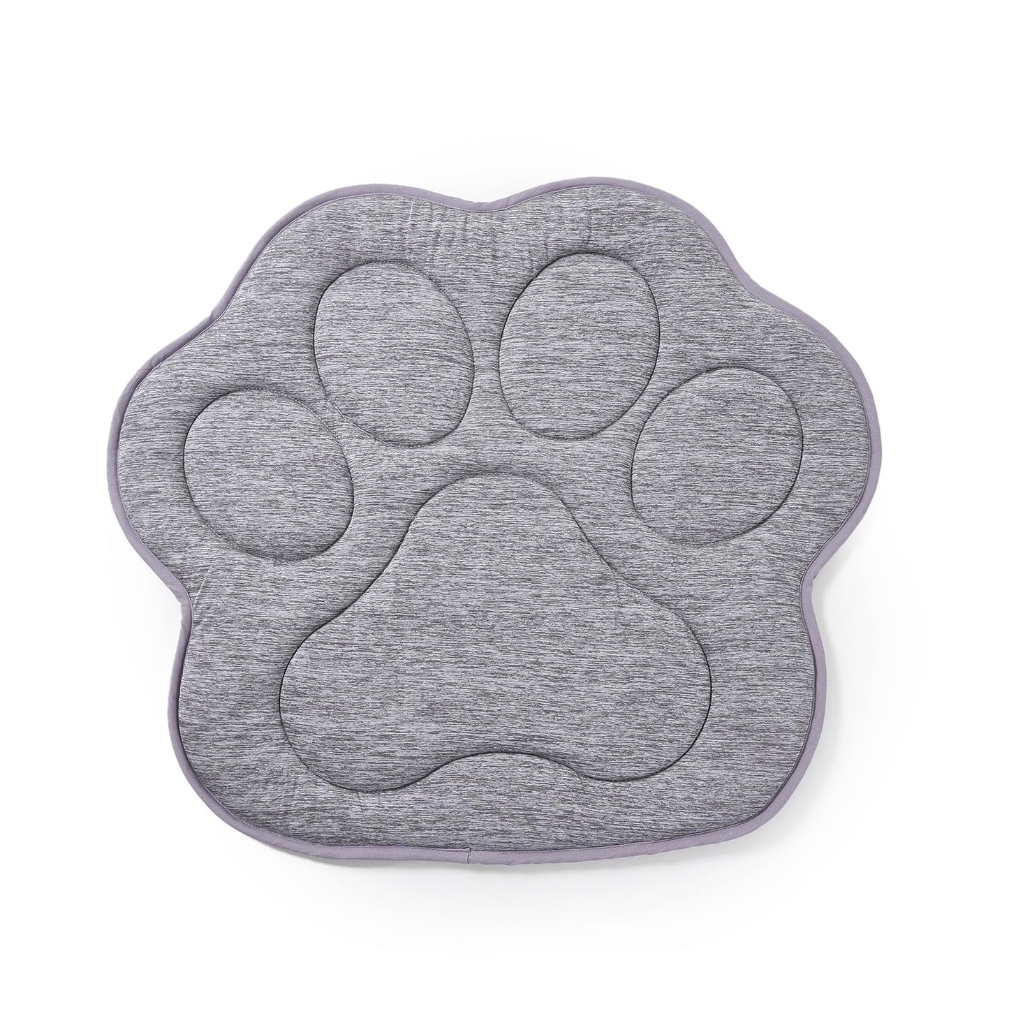 Gray paw-shaped mat on a white background.#color_Grey