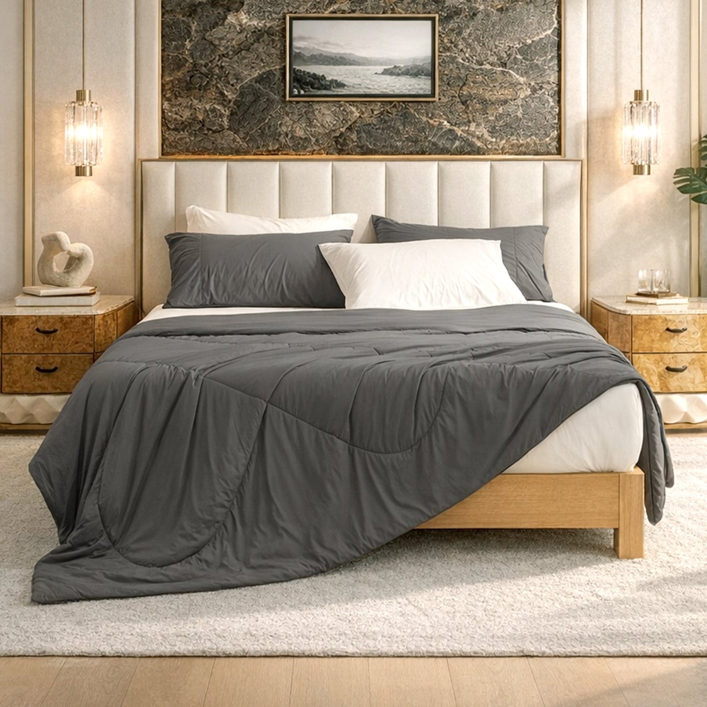 Cloud-Like Extra Cooling Comforter - Light Grey