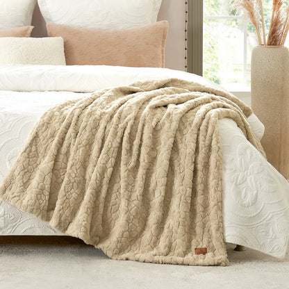 Premium Brushed Faux Fur Throw Blanket
