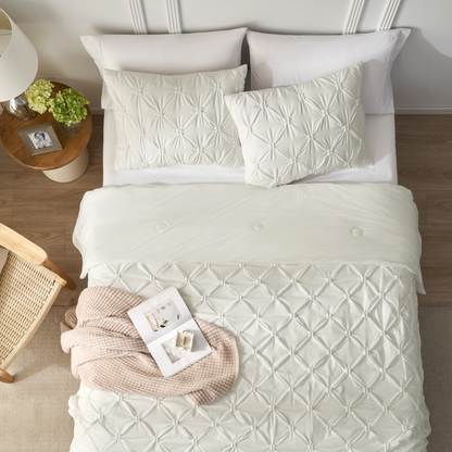 Cozy Bliss pintuck cooling comforter. #Color_Off White