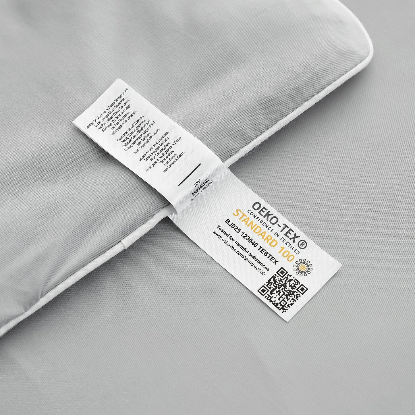 Cozy Bliss cooling blanket OEKO-TEX certified, tested for harmful substances #Color_Light Grey