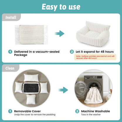 Instructions for easy installing and cleaning.#color_Cream White