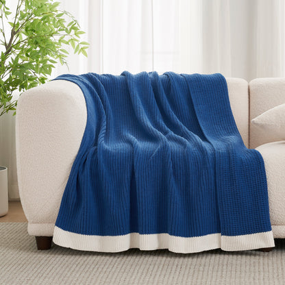 Chenille Waffle Knit Throw Blanket