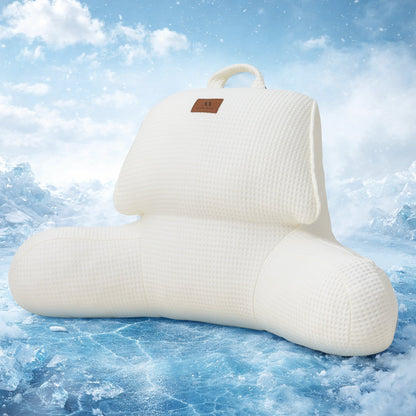 Cozy Bliss Ivory Cooling Backrest Reading Pillow front view #color_Ivory