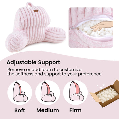Cozy Bliss adjustable backrest pillow with customizable foam support from soft to firm #color_Light Pink