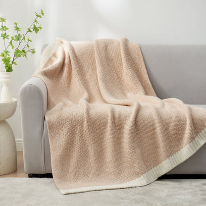 Heather Feather Yarn Throw Blanket - Pale Blue