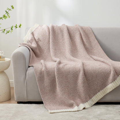 Heather Feather Yarn Throw Blanket - Pale Blue