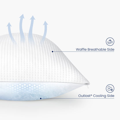 Dual-sided design of Outlast® Cooling Body Pillow. #color_Off White